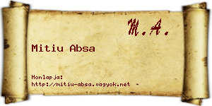 Mitiu Absa névjegykártya